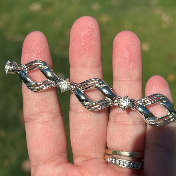 4/$100 CORO Elegant Silver Bracelet with Crystal Accent 7 inches 🥰 - Picture 8 of 8
